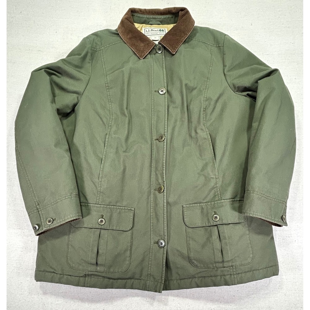 Vintage L.L. Bean Womens 2X Canvas Chore Jacket Quilt Lined Barn Coat